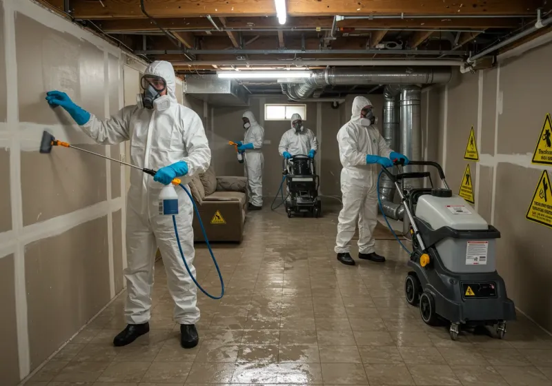 Basement Moisture Removal and Structural Drying process in Sandy, UT